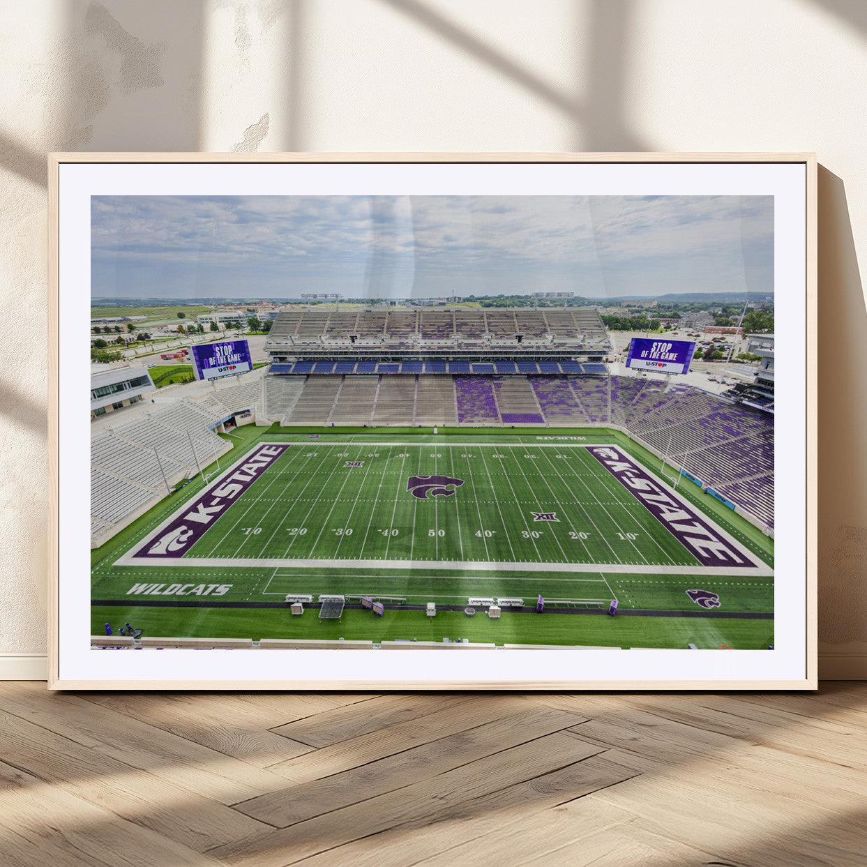 MGC-FP-36x24 - KState Wildcats Football Team Print - Manhattan Bill Snyder Family Football Stadium Wall Art Canvas