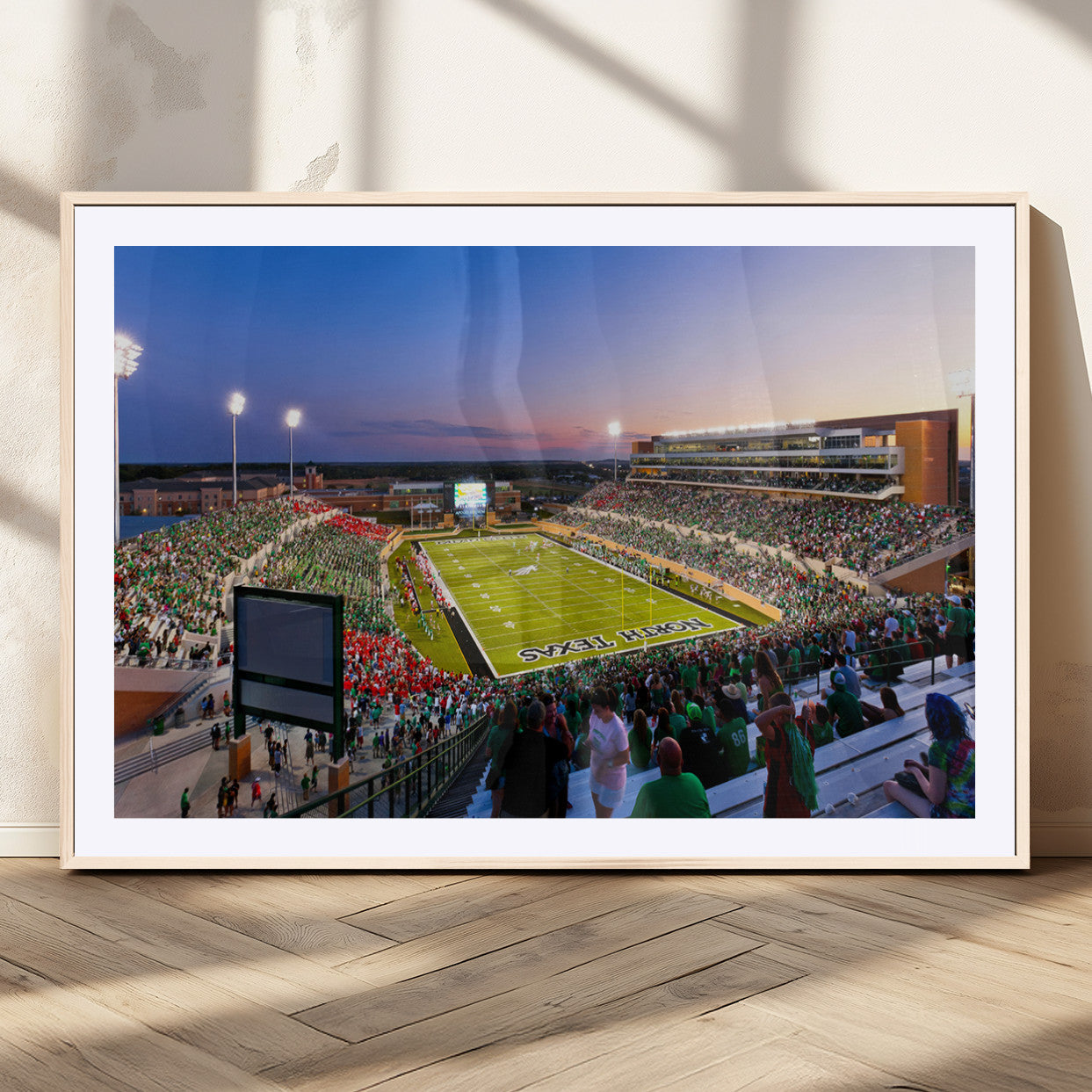 MGC-FP-36x24 - University of North Texas Mean Green Football Team Print - Denton DATCU Stadium Wall Art Canvas