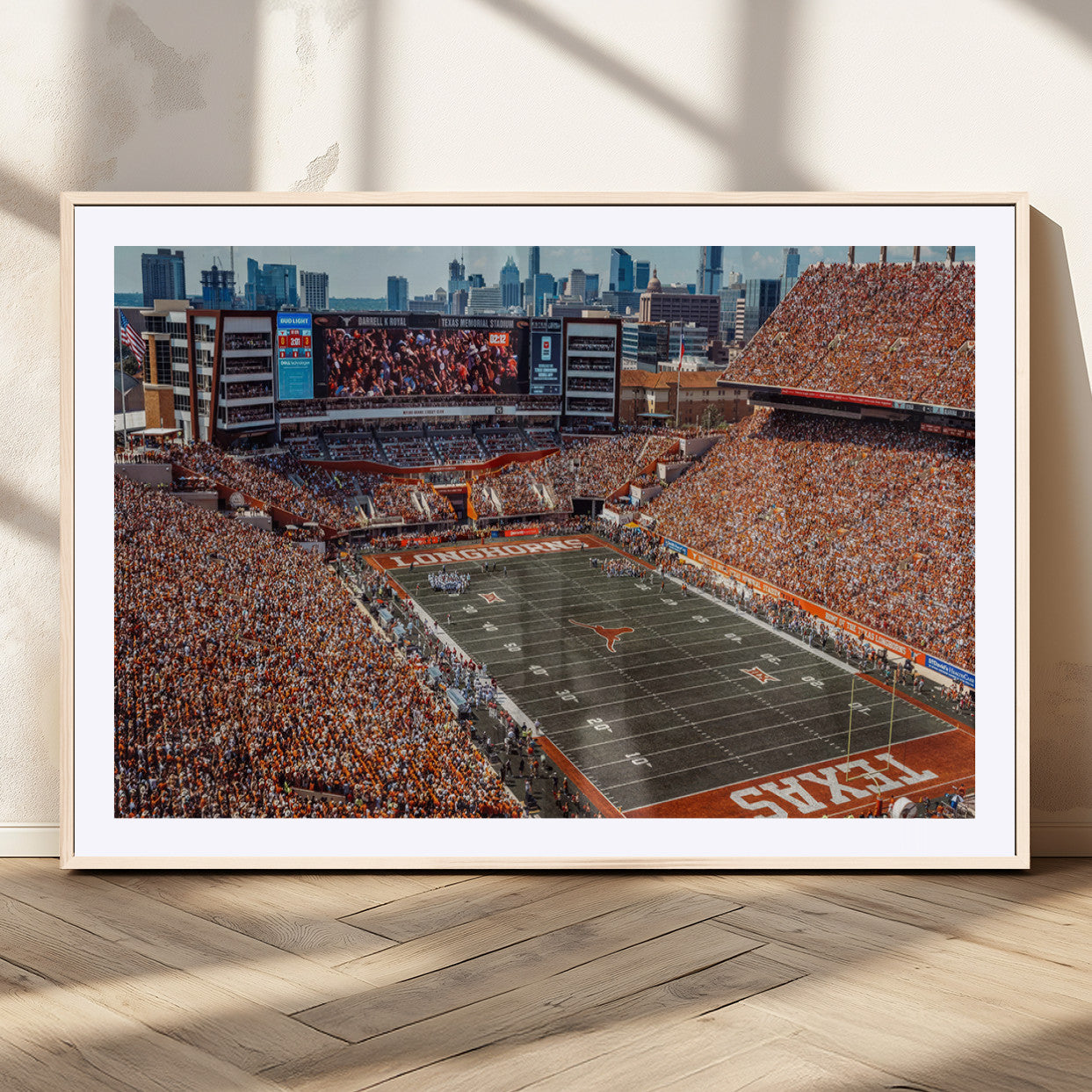 MGC-FP-36x24 - University of Texas Longhorns Football Team Print - Austin Darrell K Royal-Texas Memorial Stadium