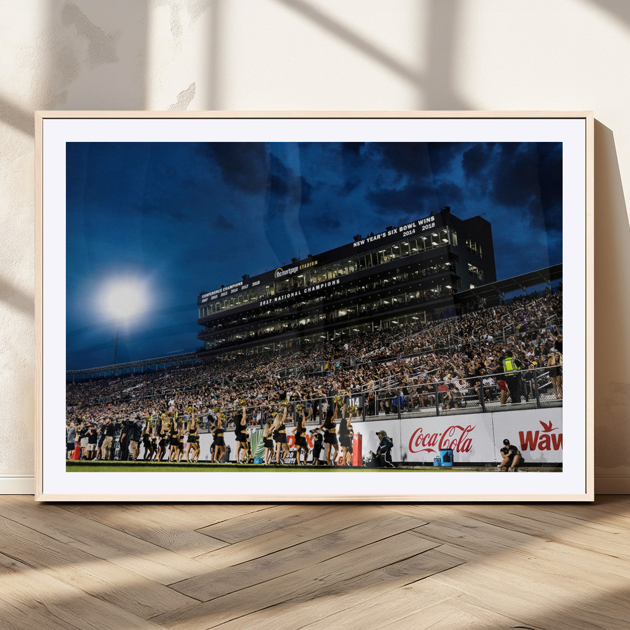 MGC-FP-36x24 - UCF Knights Football Team Print - Orlando FBC Mortgage Stadium Wall Art Canvas Print