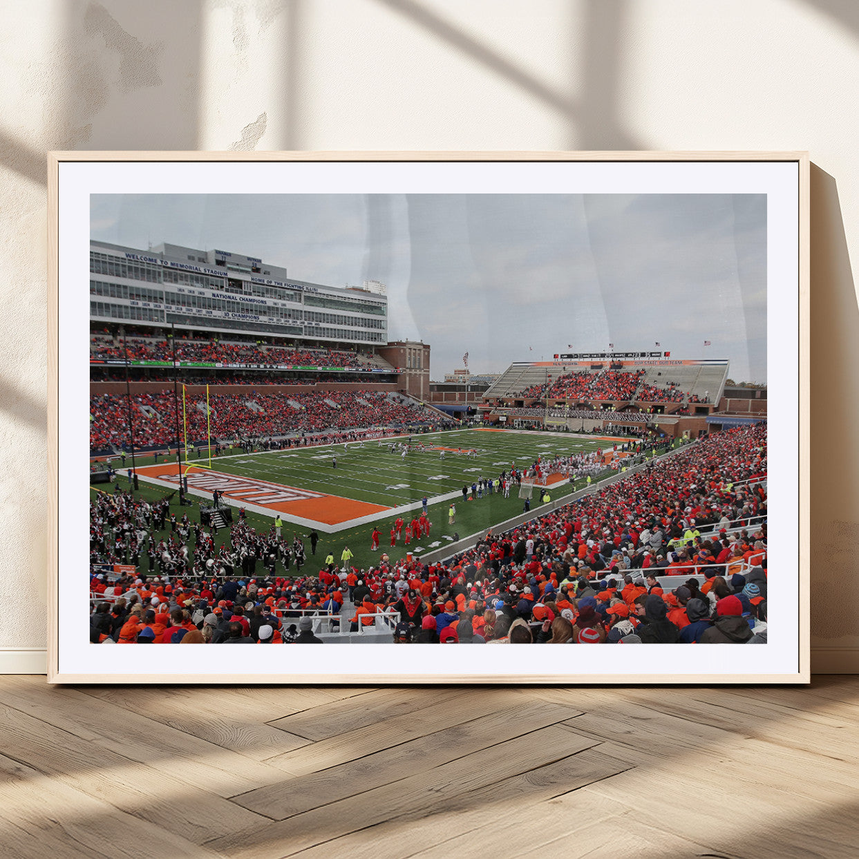 MGC-FP-36x24 - University of Illinois Fighting Illini Football Team Print - Champaign Illinois Memorial Stadium