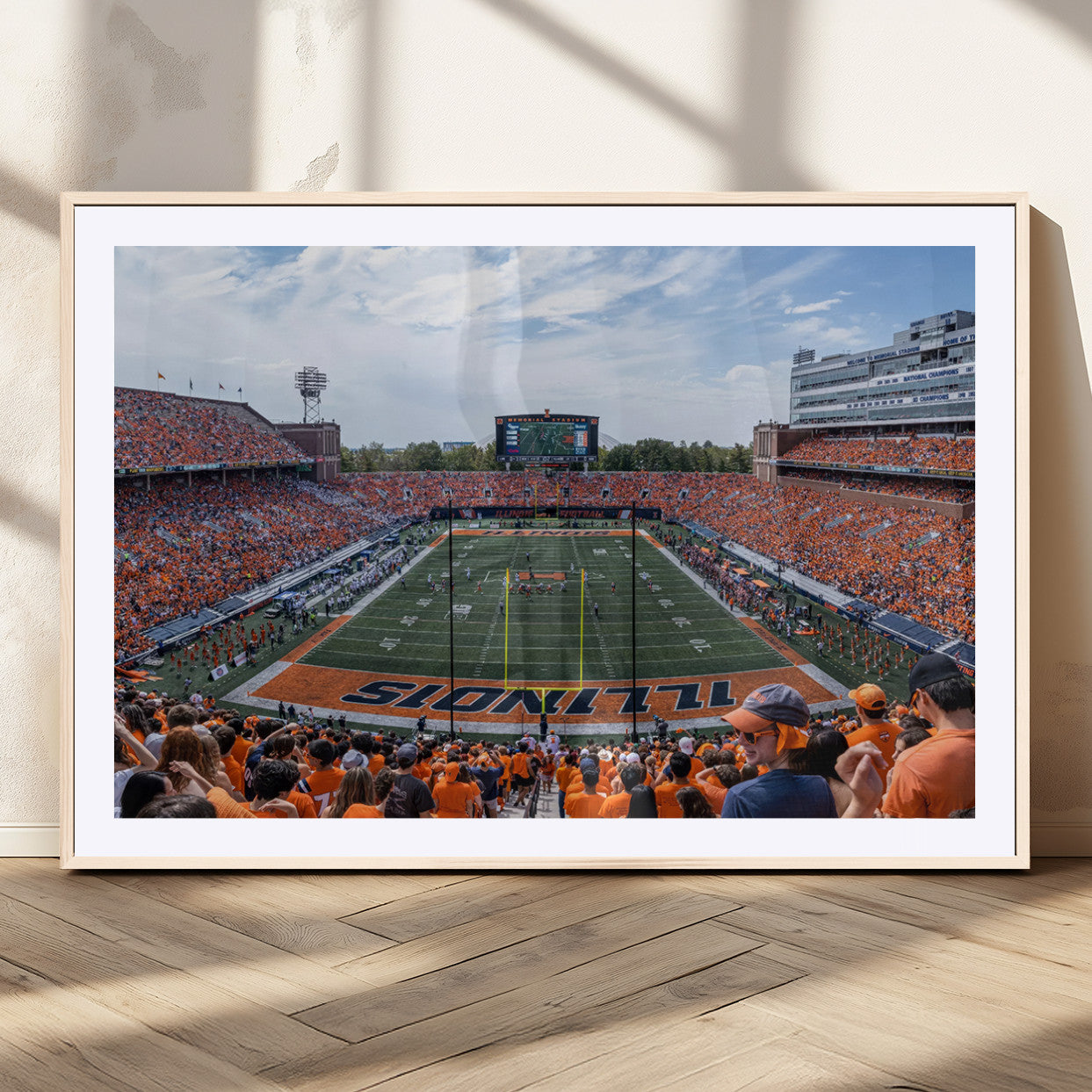 MGC-FP-36x24 - University of Illinois Fighting Illini Football Team Print Canvas - Champaign Illinois Memorial