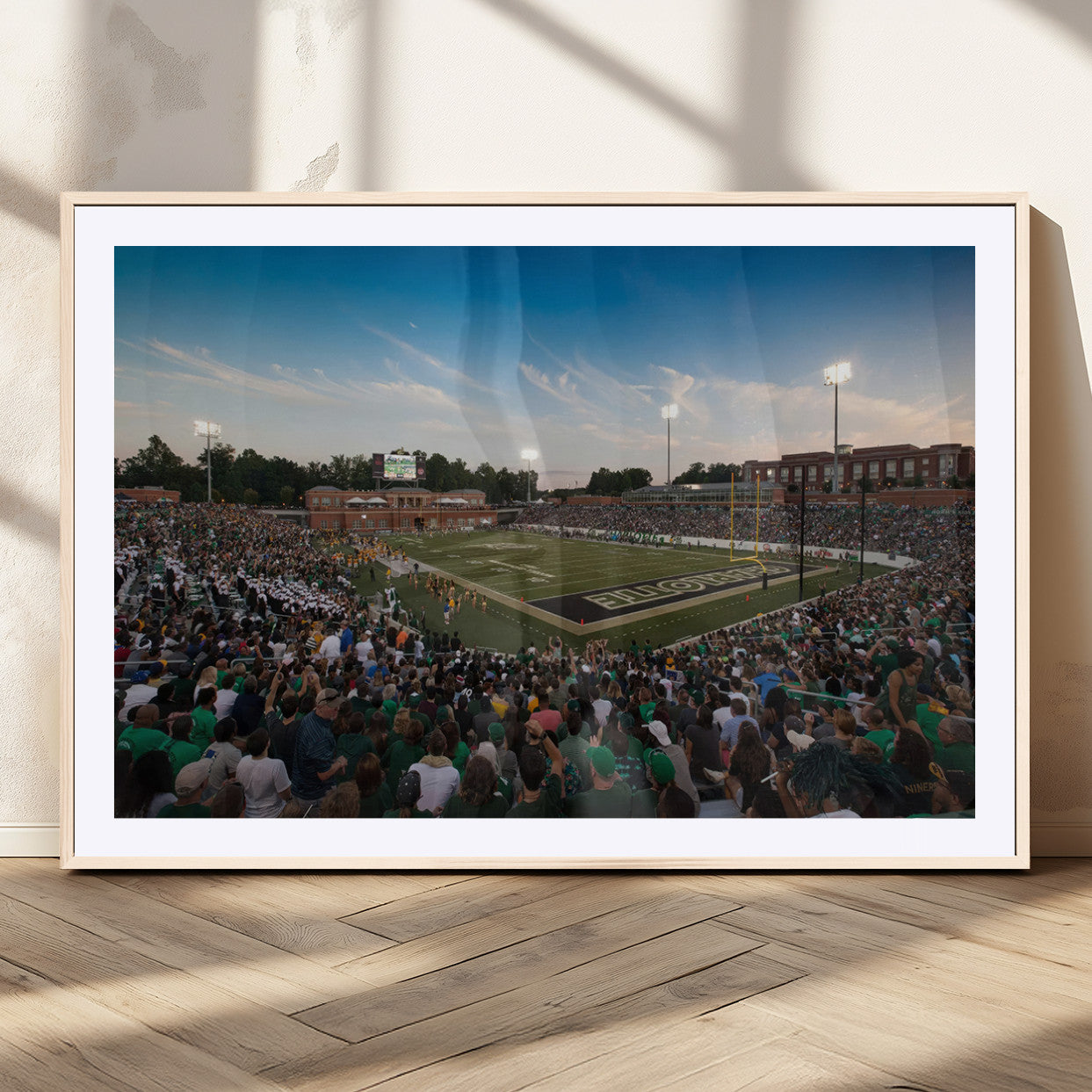 MGC-FP-36x24 - University of Charlotte 49ers Football Team Print - Charlotte Jerry Richardson Stadium Wall Art
