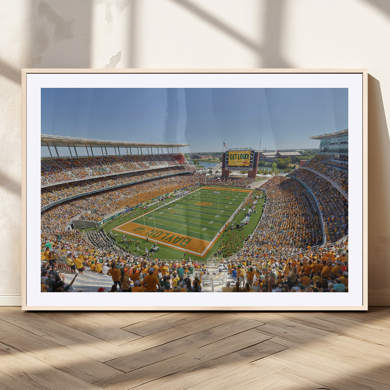 MGC-FP-36x24 - Baylor University Bears Football Team Print - Waco McLane Stadium Wall Art Canvas Print