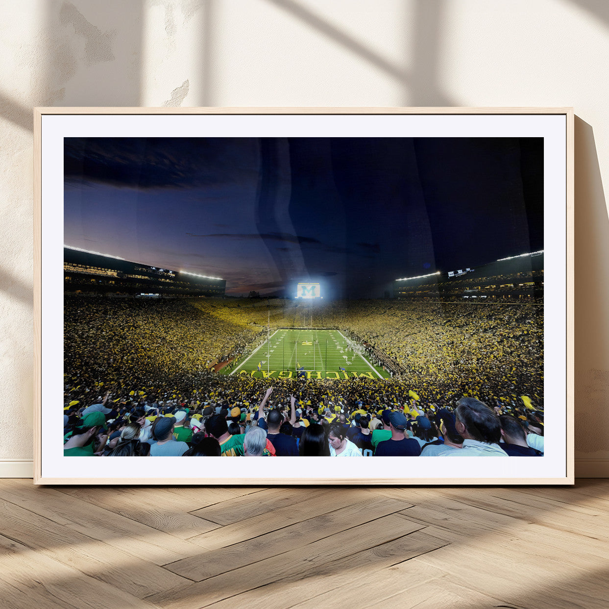 MGC-FP-36x24 - University of Michigan Wolverines Football Team Print - Ann Arbor Michigan Stadium Canvas Print