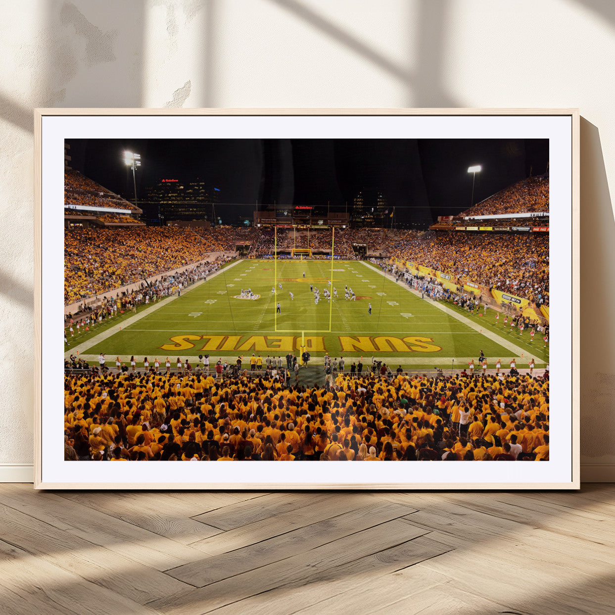 MGC-FP-36x24 - ASU Sun Devils Football Team Print - Phoenix Mountain America Stadium Wall Art Canvas Print