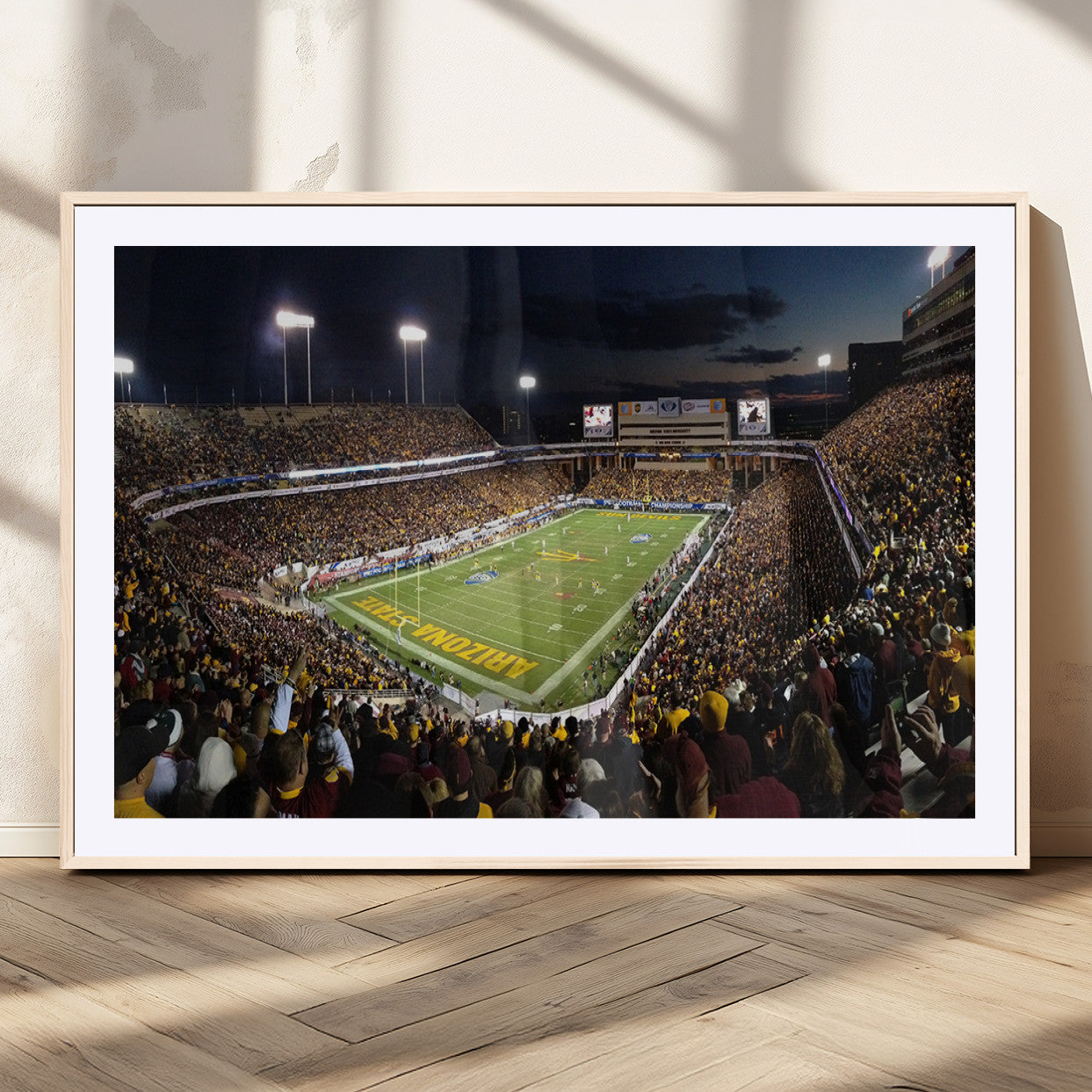 MGC-FP-36x24 - ASU Sun Devils Football Team Print Canvas - Phoenix Mountain America Stadium Wall Art Canvas Print