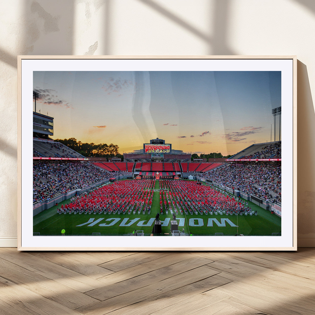 MGC-FP-36x24 - NC State Wolfpack Football Team Print Wall Art - Raleigh Carter-Finley Stadium Wall Art Canvas Print