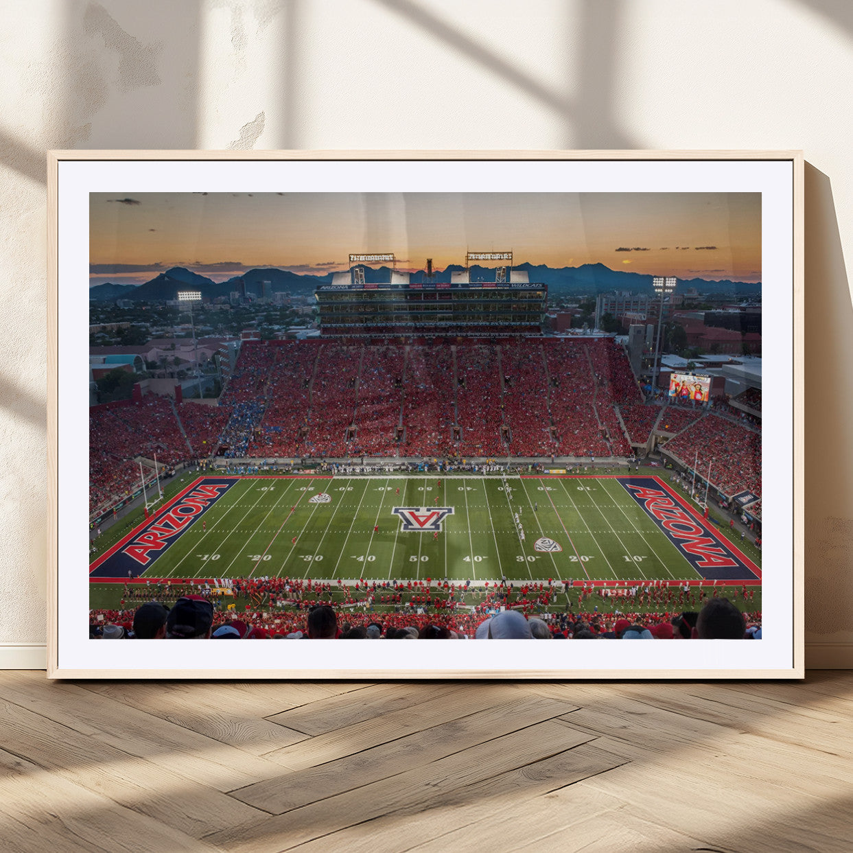 MGC-FP-36x24 - Arizona Wildcats Football Team Print - Tucson Arizona Stadium Wall Art Canvas Print