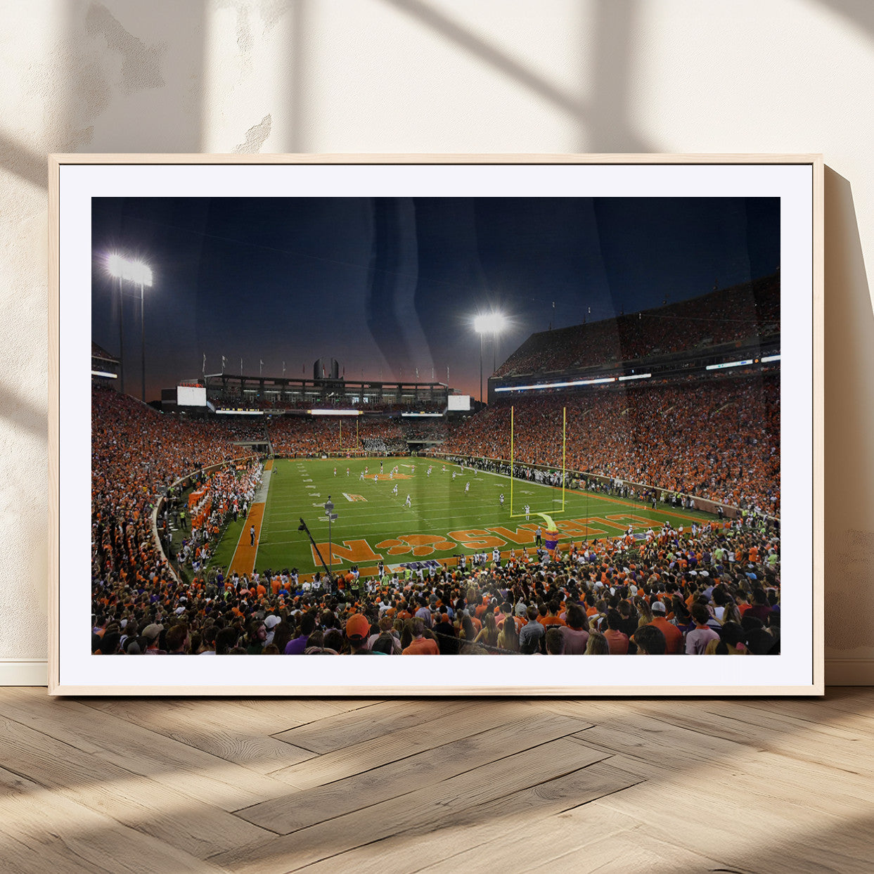 MGC-FP-36x24 - Clemson University Tigers Art Print, Football Team Print - Clemson Memorial Stadium Wall Art Canvas