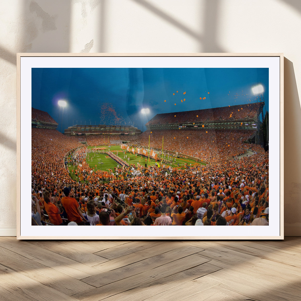 MGC-FP-36x24 - Clemson University Tigers Football Team Print - Clemson Memorial Stadium Wall Art Canvas Print