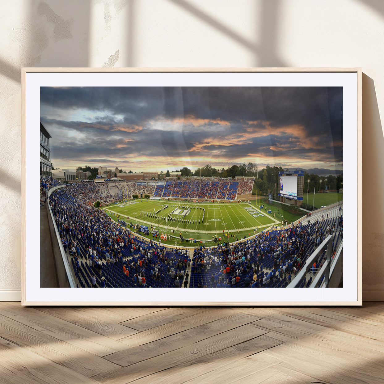 MGC-FP-36x24 - Duke University Blue Devils Football Team Print - Durham Wallace Wade Stadium Wall Art Canvas Print