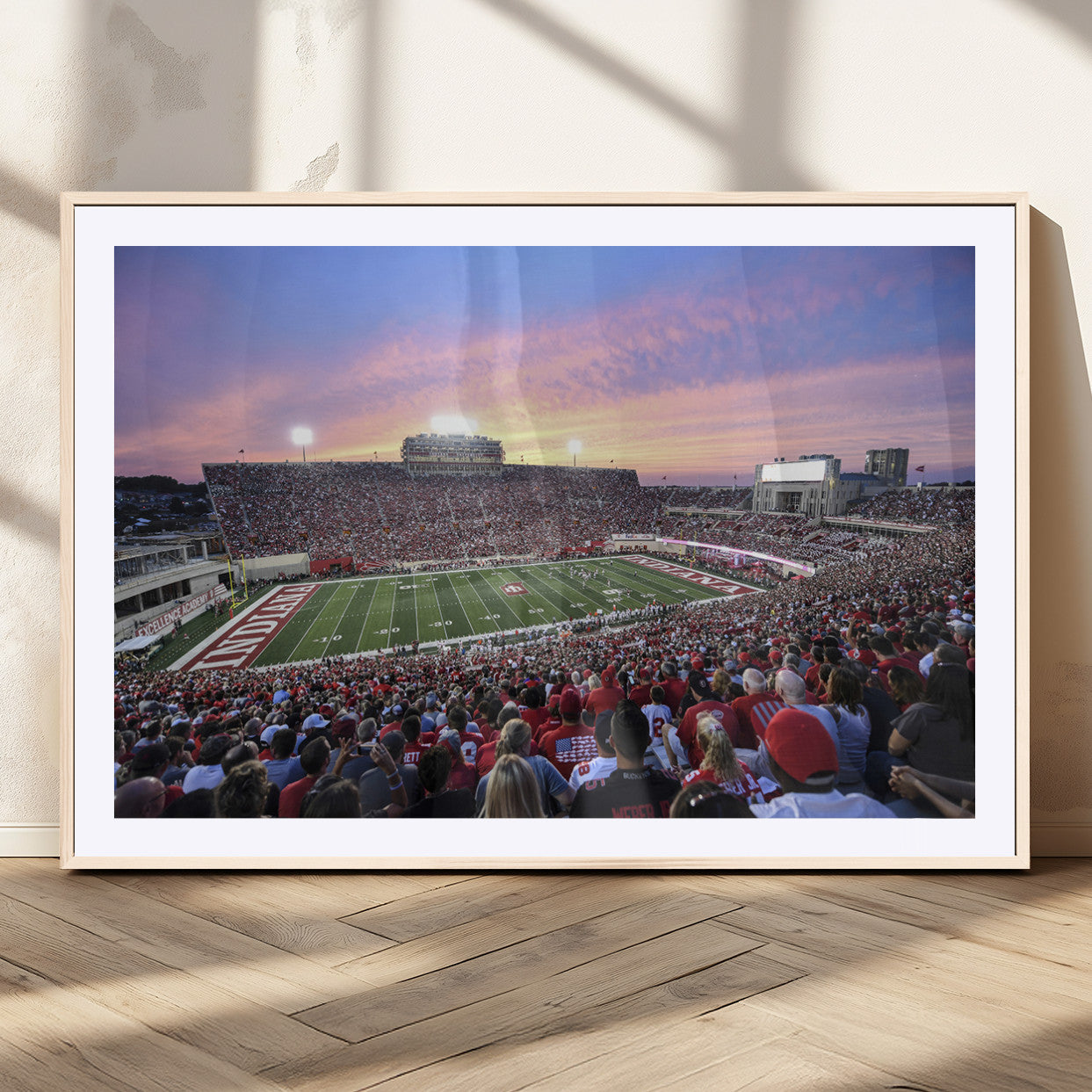 MGC-FP-36x24 - Indiana University Hoosiers Football Team Print - Bloomington Memorial Stadium Wall Art Canvas Print