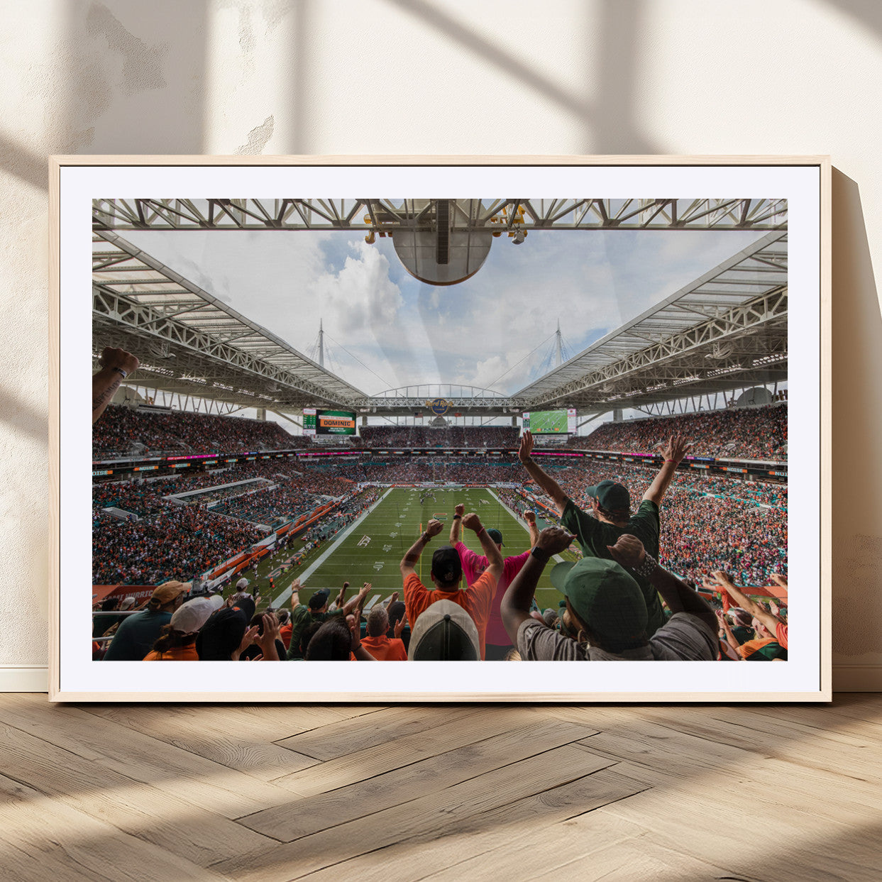 MGC-FP-36x24 - Miami Hurricanes Football Team Print - Miami Hard Rock Stadium Wall Art Canvas Print