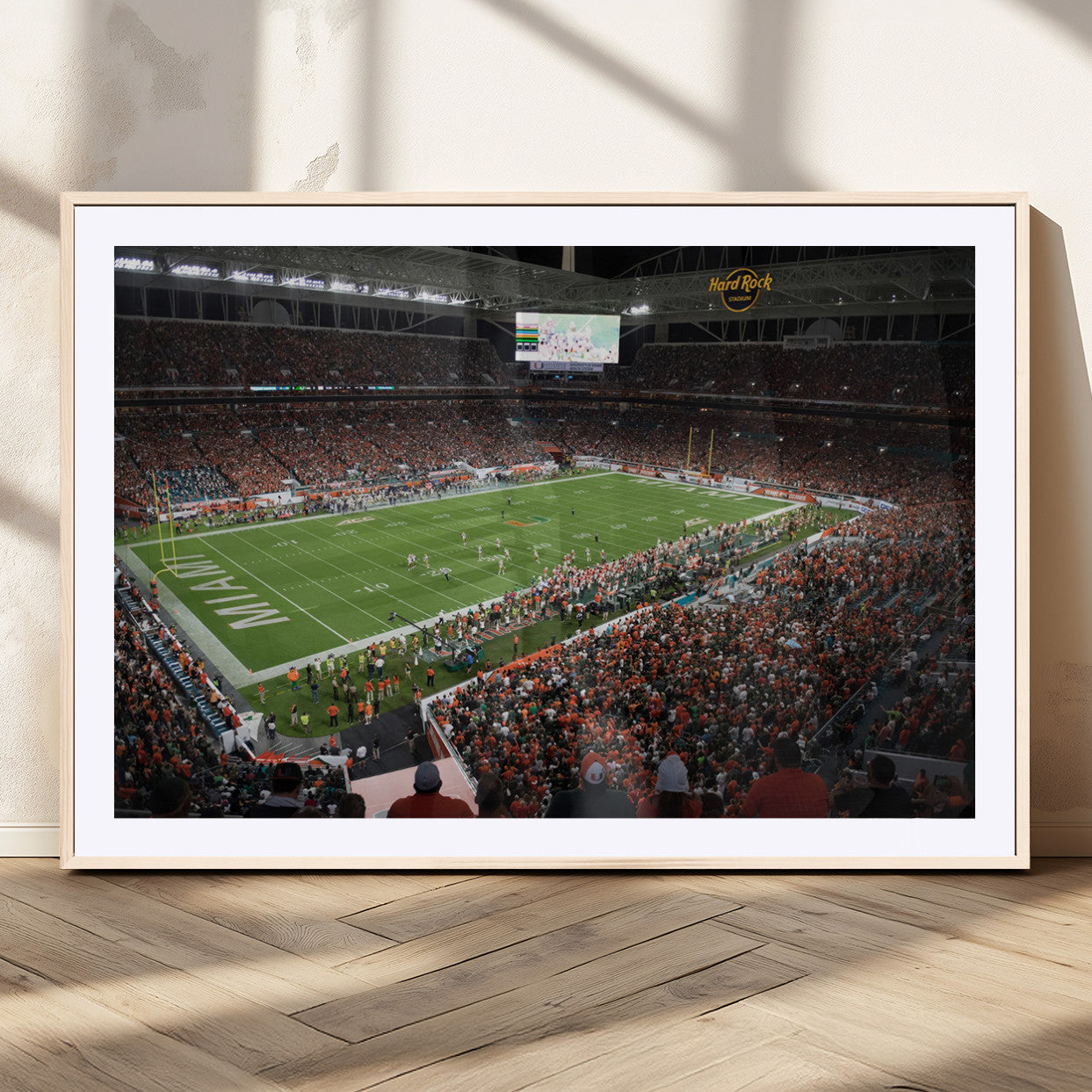 MGC-FP-36x24 - Miami Hurricanes Football Team Print Canvas- Miami Hard Rock Stadium Wall Art Canvas Print