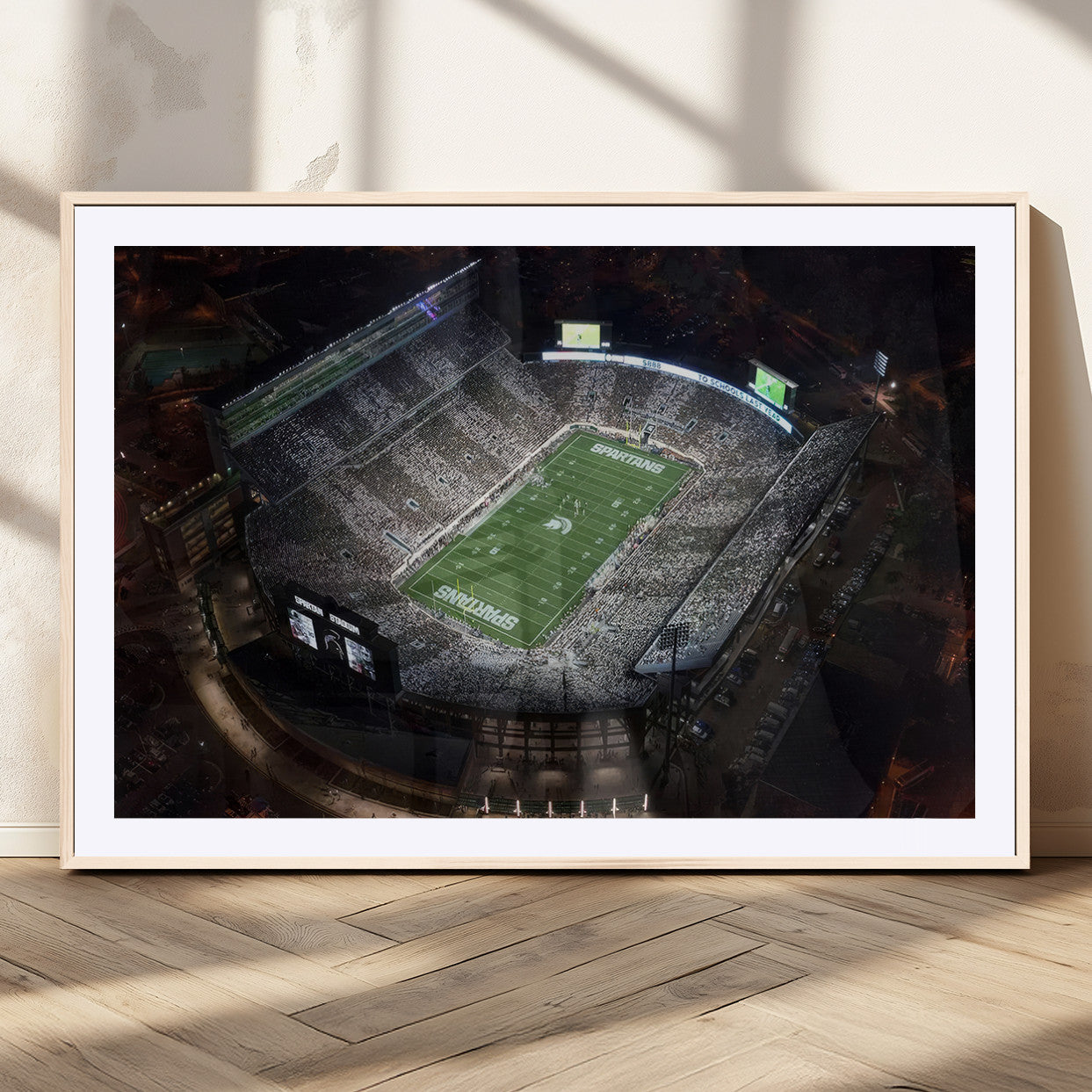 MGC-FP-36x24 - Michigan State Spartans Football Team Print - East Lansing Spartan Stadium Print Wall Art