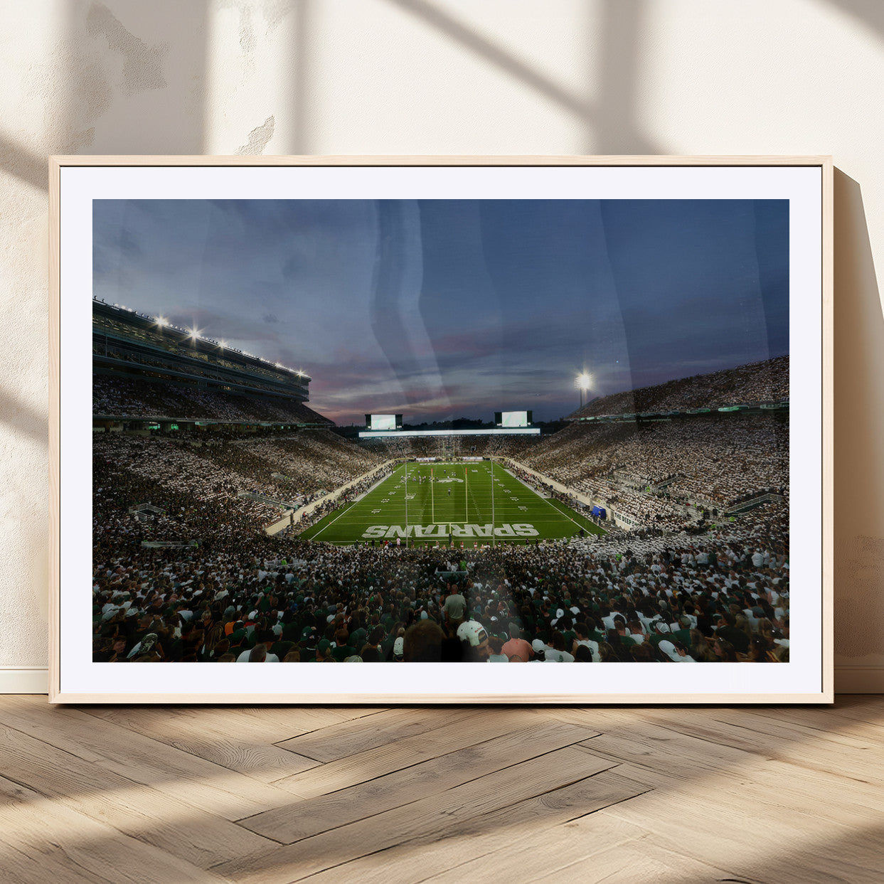 MGC-FP-36x24 - Michigan State Spartans Football Team Print - East Lansing Spartan Stadium Canvas Print