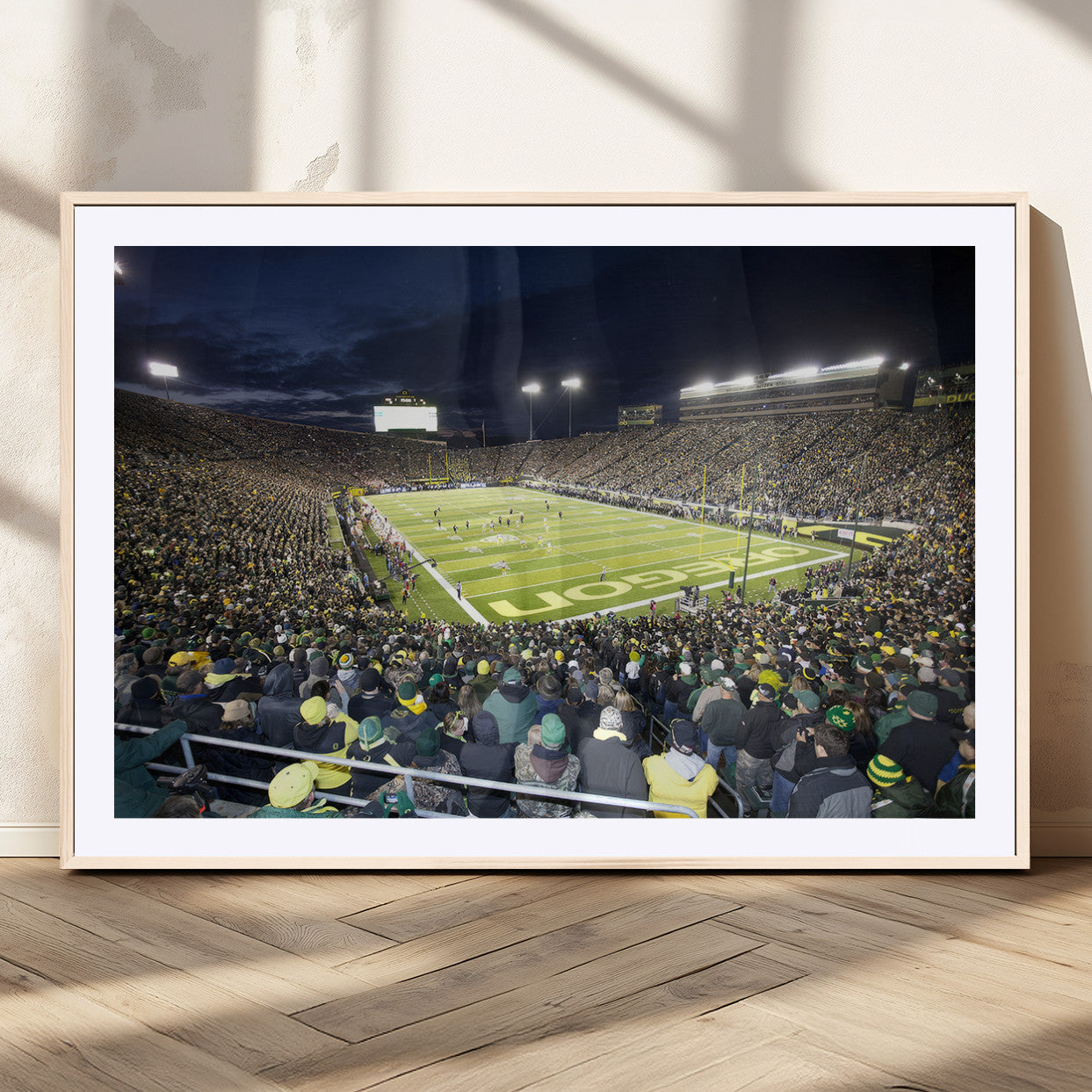 MGC-FP-36x24 - University of Oregon Ducks Football Team Print - Eugene Autzen Stadium Wall Art Canvas Print