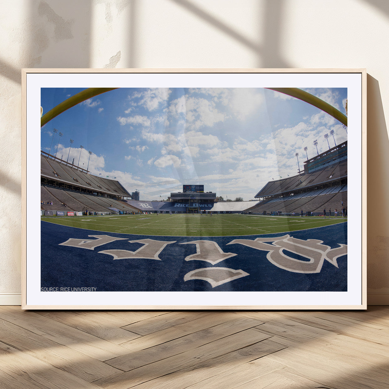 MGC-FP-36x24 - Rice University Owls Football Team Print - Houston Rice Stadium Wall Art Canvas Print