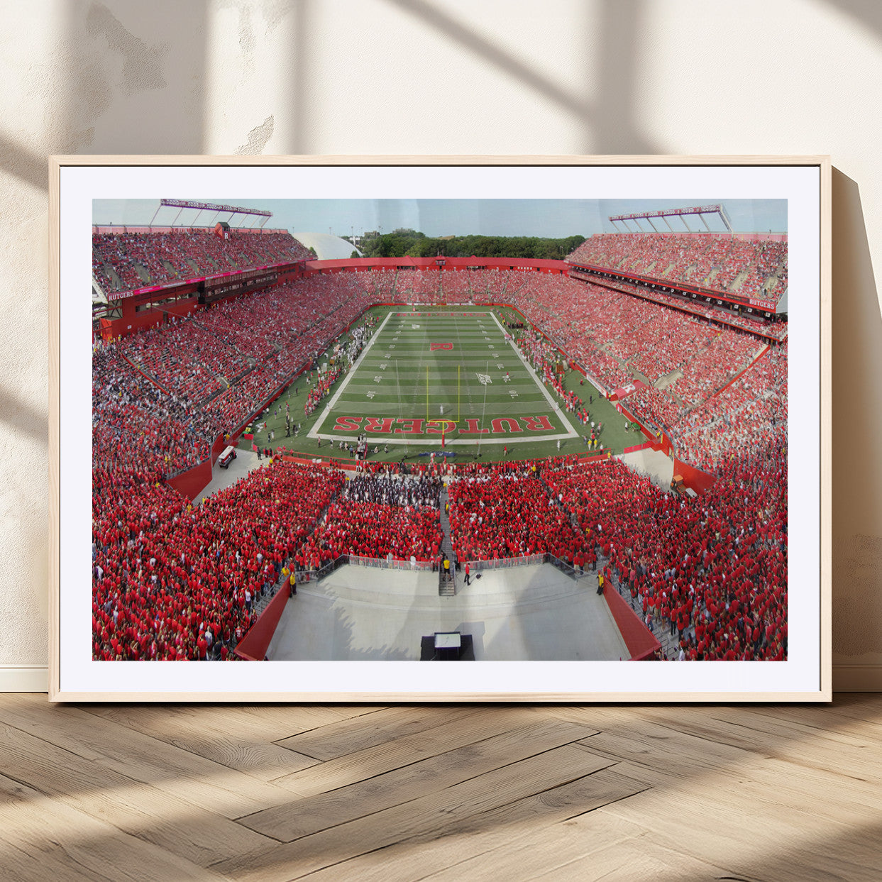 MGC-FP-36x24 - Rutgers Scarlet Knights Football Team Print - Piscataway SHI Stadium Wall Art Canvas Print