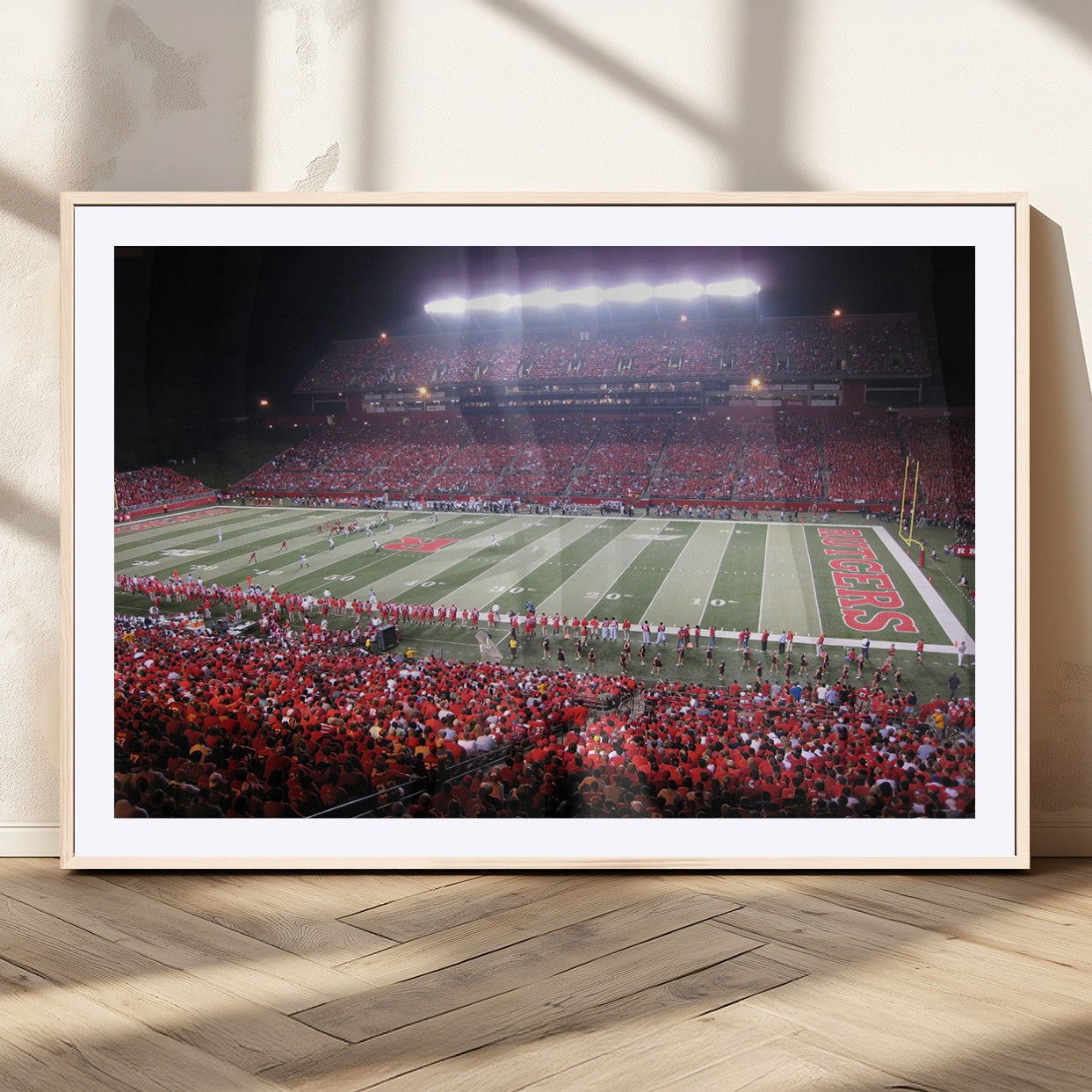 MGC-FP-36x24 - Rutgers University Scarlet Knights Football Team Print - Piscataway SHI Stadium Wall Art Canvas