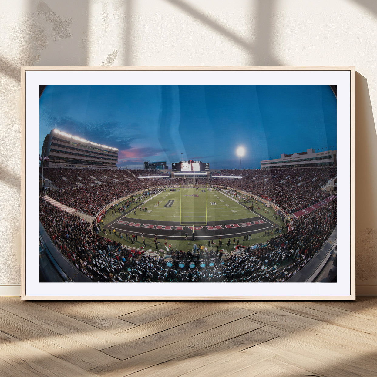 MGC-FP-36x24 - Texas Tech Red Raiders Canvas, Framed Football Team Print - Lubbock Jones AT&T Stadium Wall Art