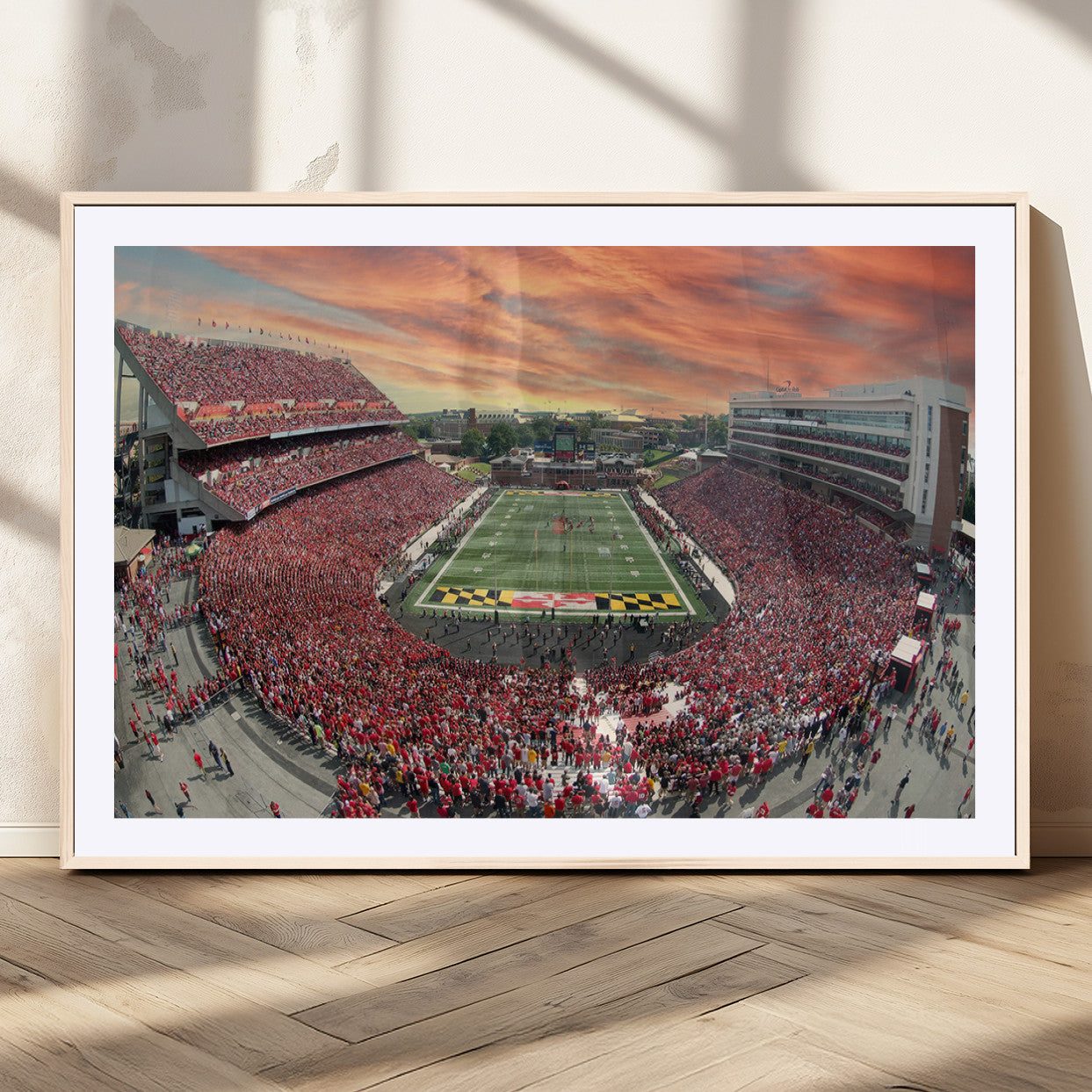 MGC-FP-36x24 - University of Maryland Terrapins Football Team Print - College Park SECU Stadium Wall Art Canvas