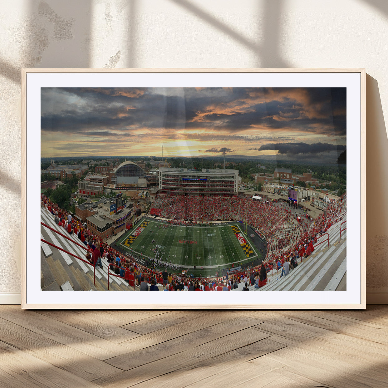 MGC-FP-36x24 - University of Maryland Terrapins Football Team Print - College Park SECU Stadium Wall Art Canvas
