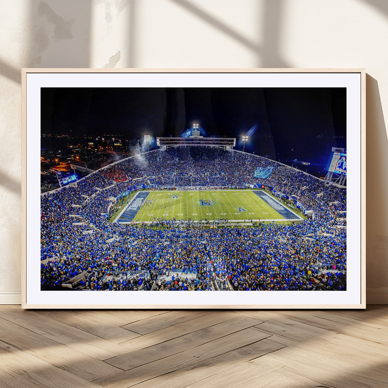 MGC-FP-36x24 - University of Memphis Tigers Football Team Print - Memphis Simmons Bank Liberty Stadium Wall Art
