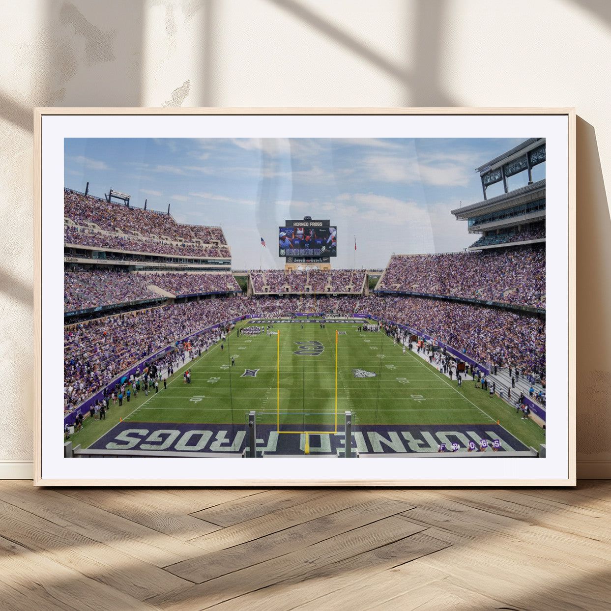 MGC-FP-36x24 - TCU Horned Frogs Football Team Print - Fort Worth Amon G. Carter Stadium Wall Art Canvas Print