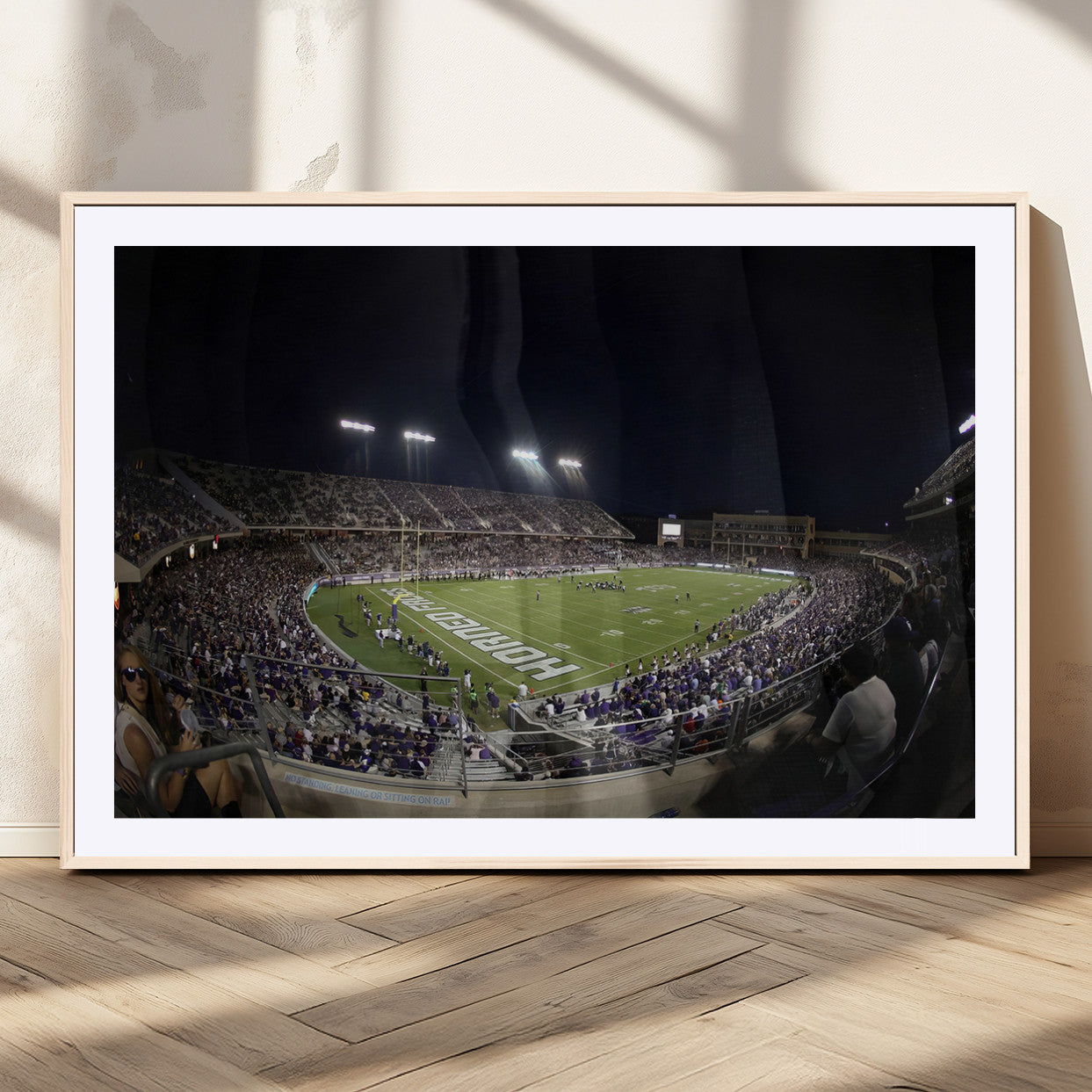 MGC-FP-36x24 - TCU Horned Frogs Football Team Print - Fort Worth Amon G. Carter Stadium Wall Art Canvas Print.