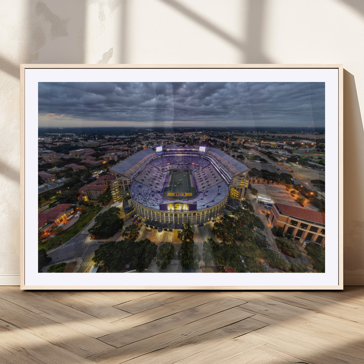 MGC-FP-36x24 - The Louisiana State University Tigers Football Team Print - Baton Rouge Tiger Stadium Wall Art