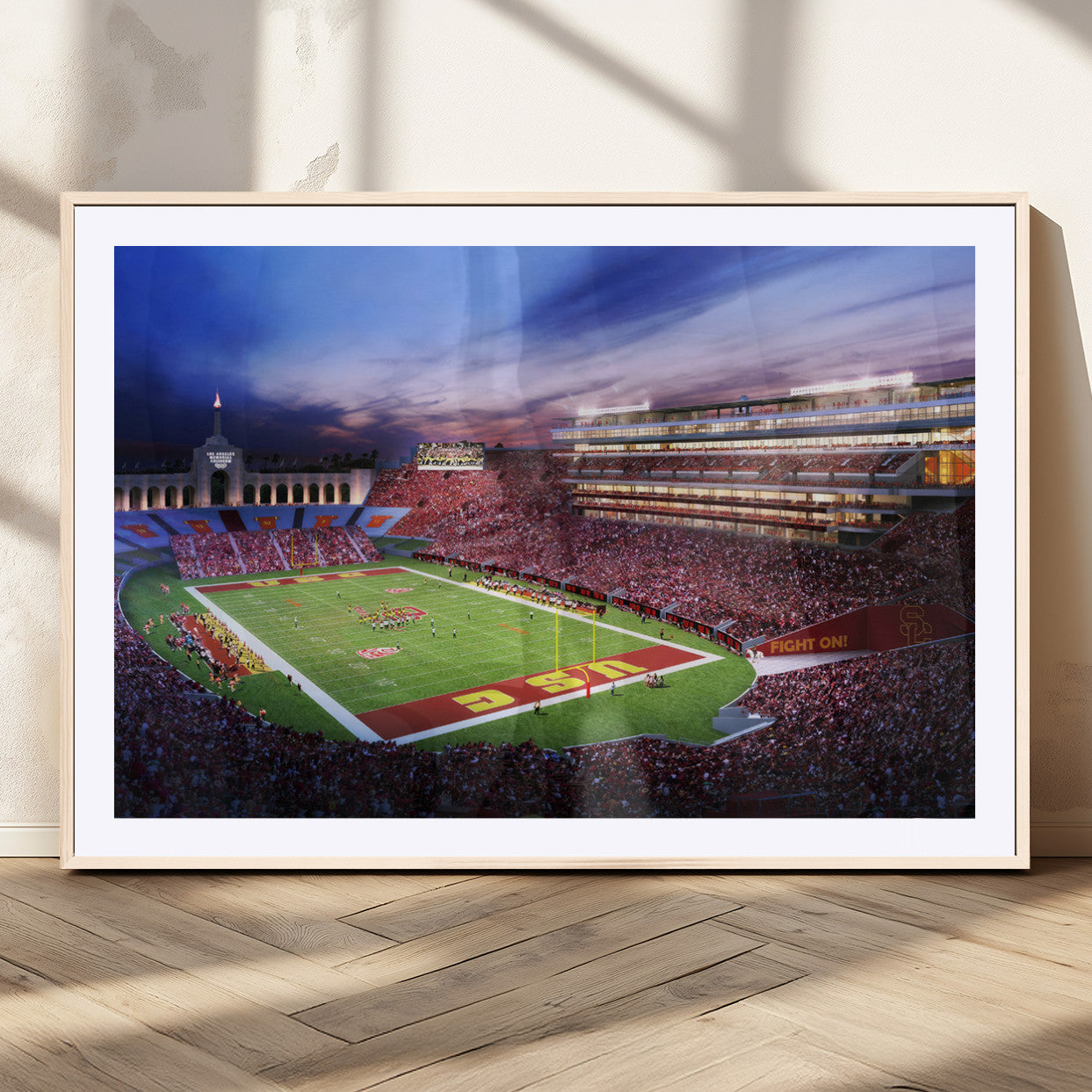 MGC-FP-36x24 - The University of Southern California USC Trojans Football Team Print - Los Angeles Memorial