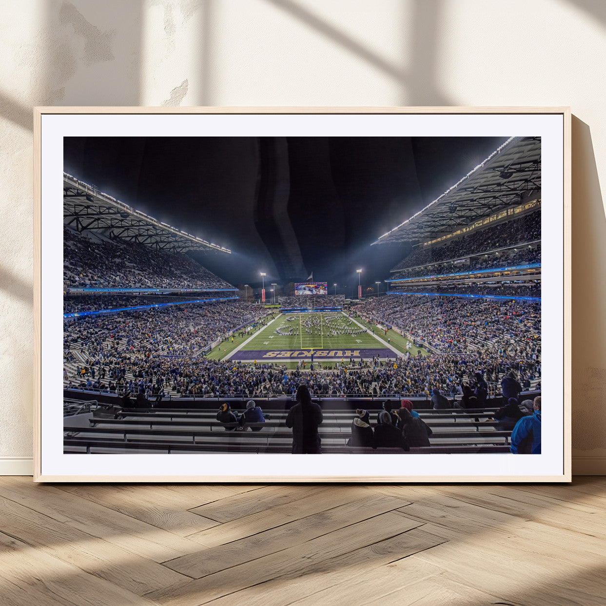 MGC-FP-36x24 - The University of Washington Huskies Football Team Print - Seattle Husky Stadium Wall Art Canvas