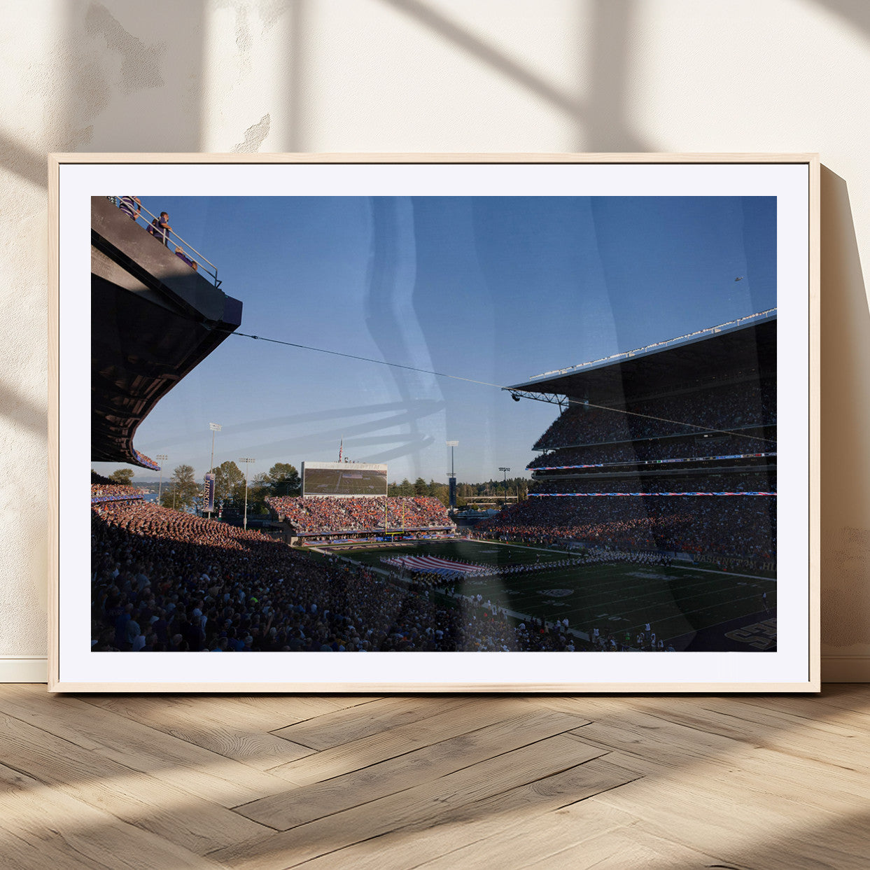MGC-FP-36x24 - The University of Washington Huskies Football Team Print - Seattle Husky Stadium Wall Art Canvas