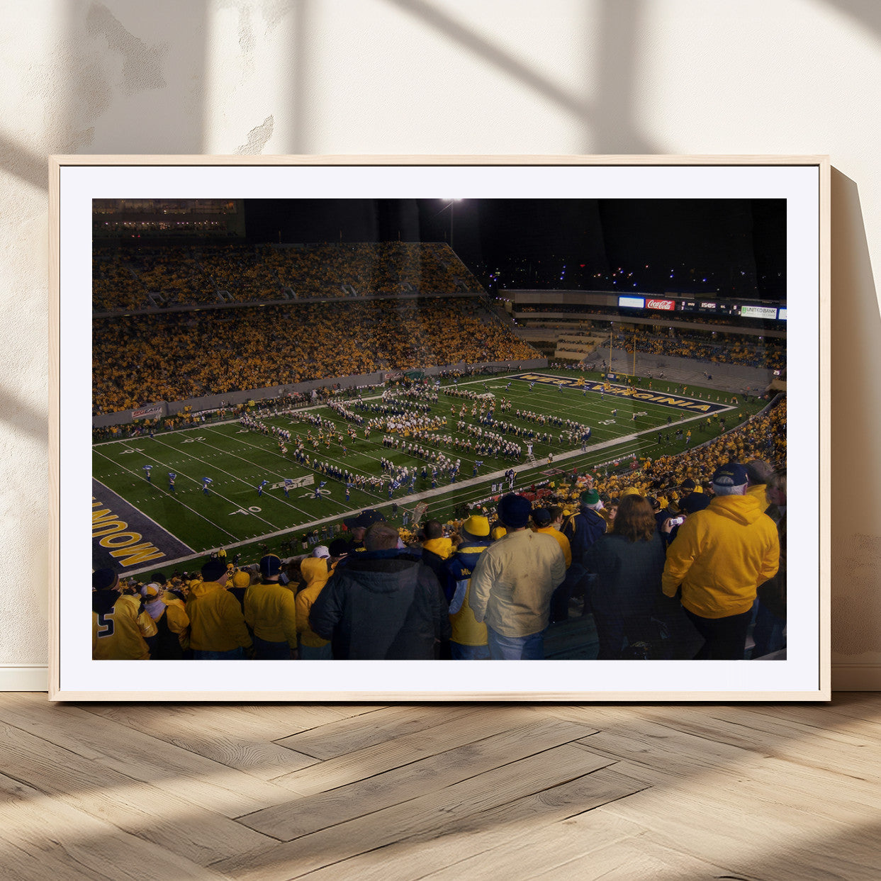 MGC-FP-36x24 - West Virginia Uni Mountaineers Football Team Print - Milan Puskar Stadium Canvas Print Wall Art,