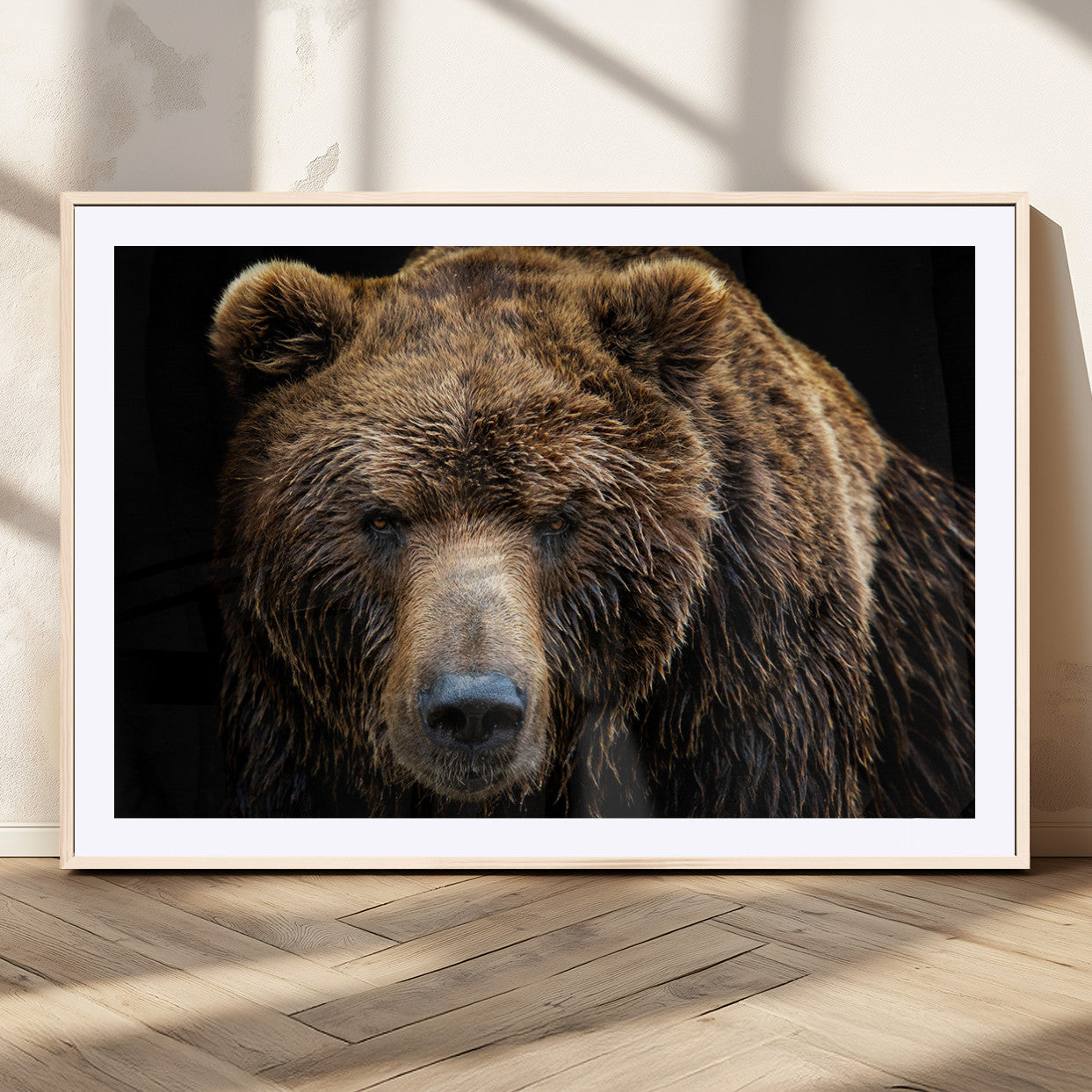 MGC-FP-36x24 - Grizzly Brown Bear Canvas Wall Art, Wildlife Animal Canvas Artwork Bear Print, Bear Wall Art Print,