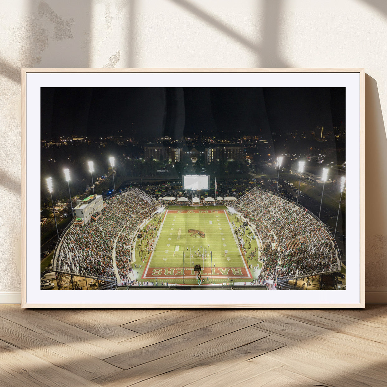 MGC-FP-36x24 - Florida A&M Rattlers Football Team Print - Tallahassee Bragg Memorial Stadium Wall Art Canvas Print