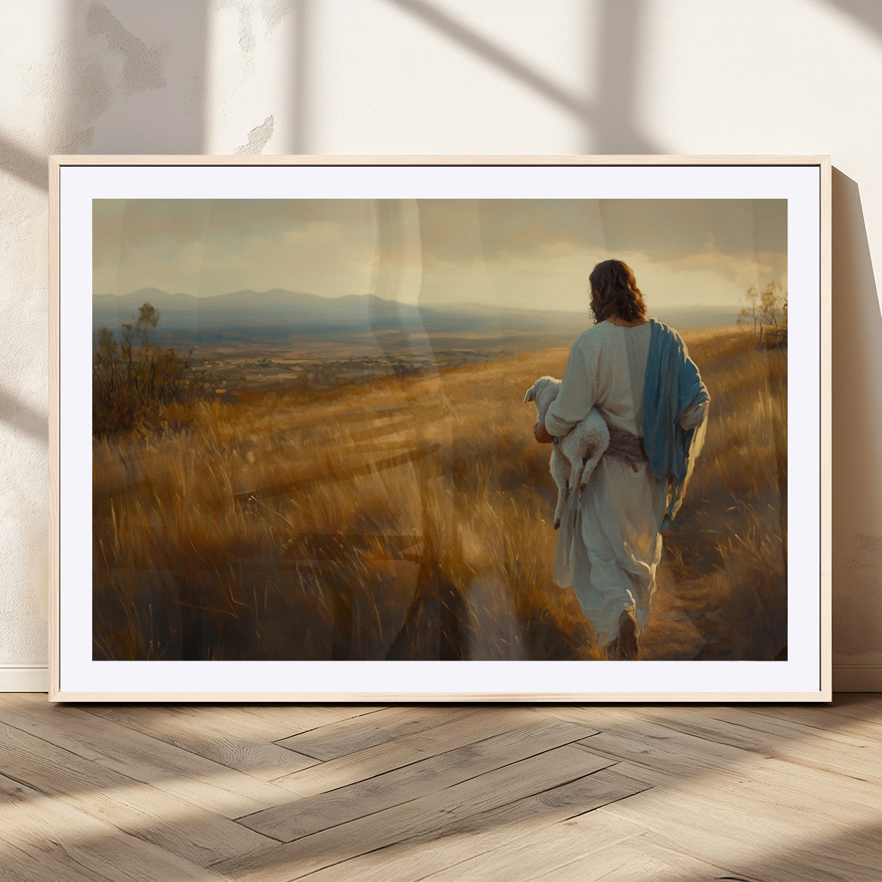 MGC-FP-36x24 - Jesus the Good Shepherd Wall Art Canvas Print - Inspirational Christian Religious Print for Prayer
