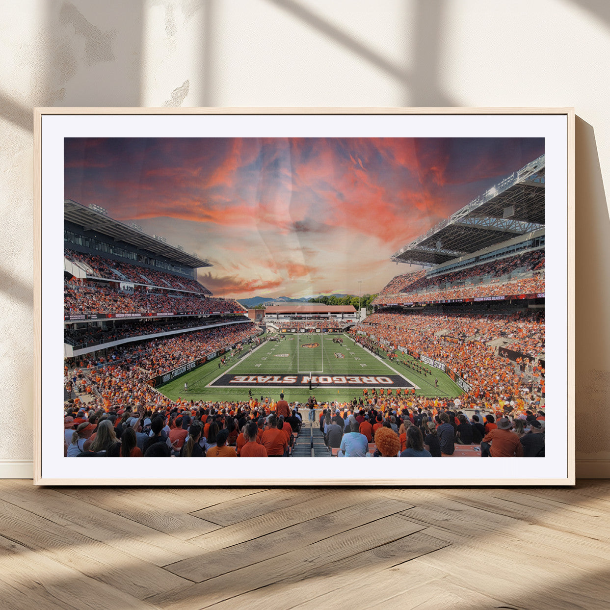 MGC-FP-36x24 - Oregon State Beavers Football Team Print - Corvallis Reser Stadium Wall Art Canvas Print