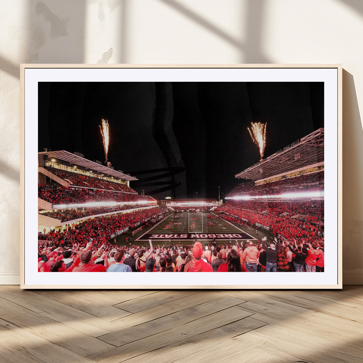 MGC-FP-36x24 - Oregon State Beavers Football Team Print - Corvallis Reser Stadium Wall Art Canvas Print