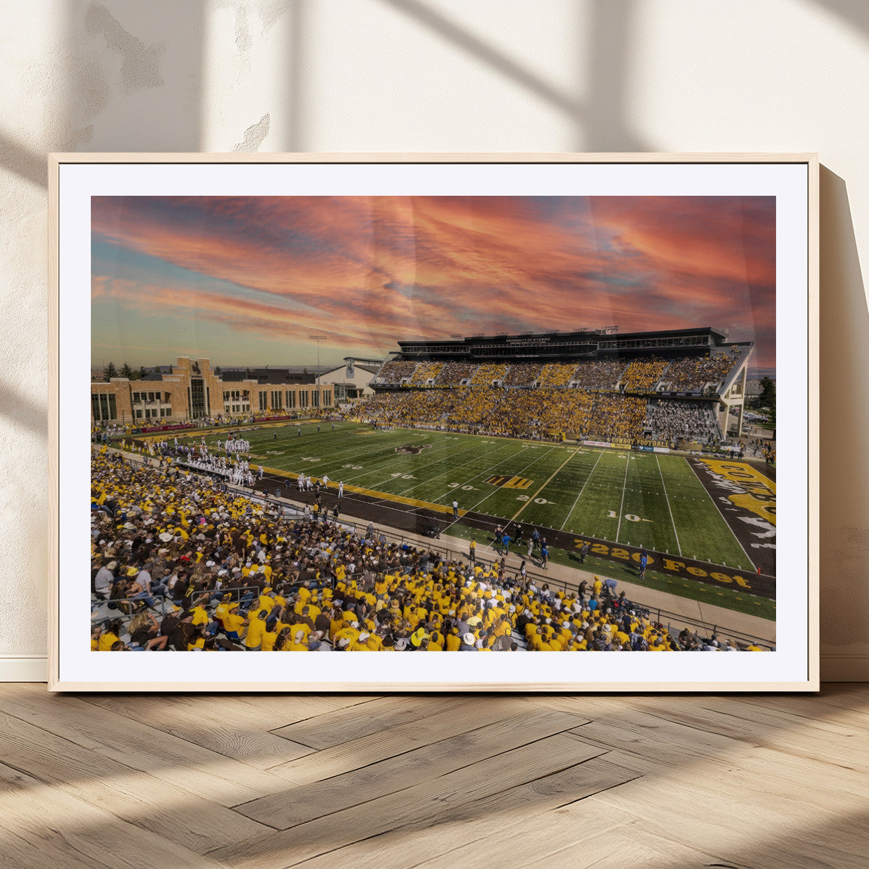MGC-FP-36x24 - University of Wyoming Cowboys Football Team Print - Laramie Jonah Field War Memorial Stadium Wall