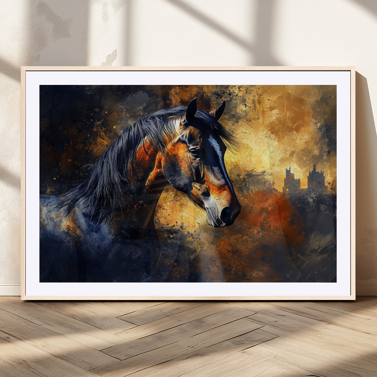 MGC-FP-36x24 - Abstract Horse Art Print - Abstract Canvas Wall Art | Perfect for Rustic Farmhouse, Modern, or