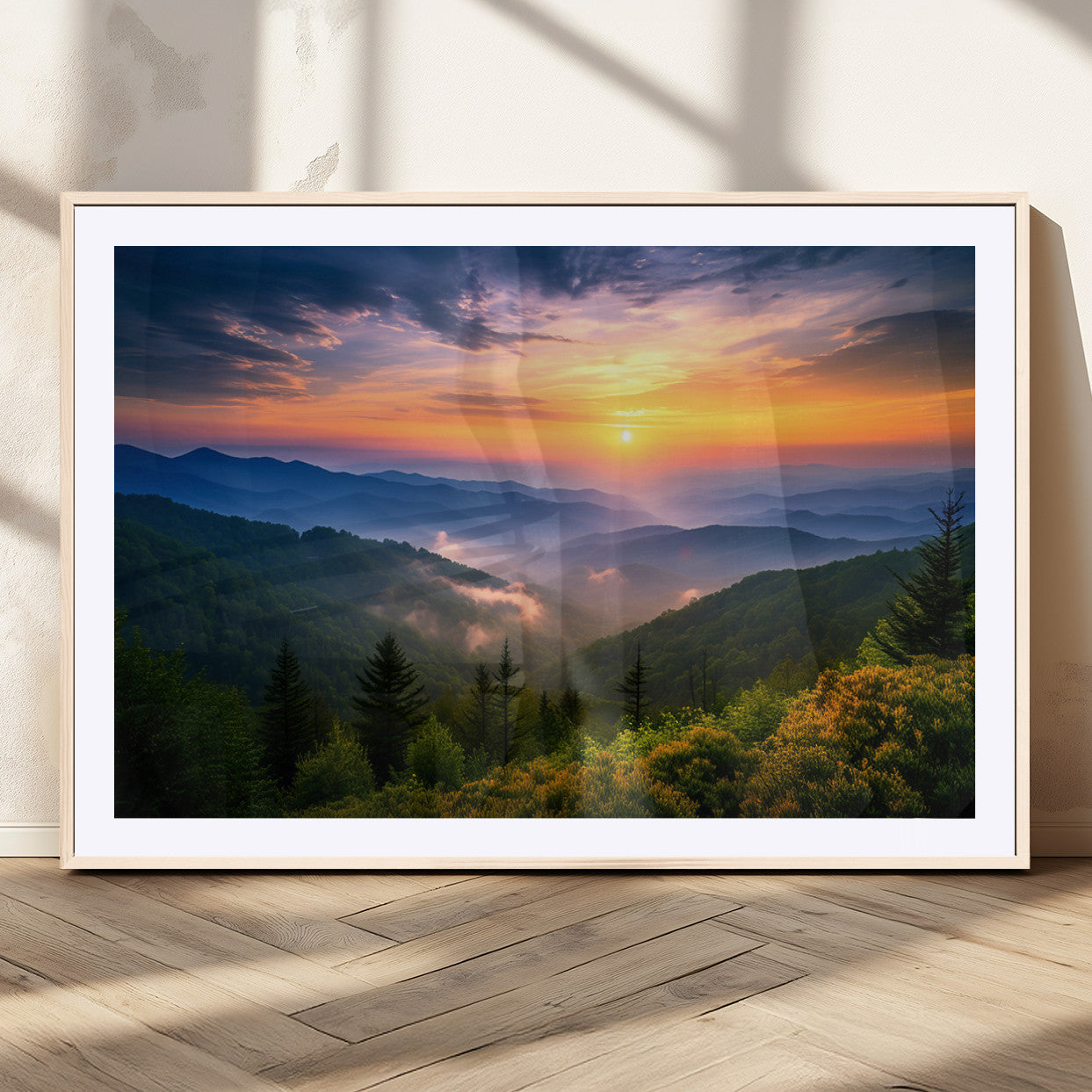 MGC-FP-36x24 - Majestic Mountain Sunrise Print | Landscape Wall Art | Canvas Print Ready to Hang | Farmhouse Wall