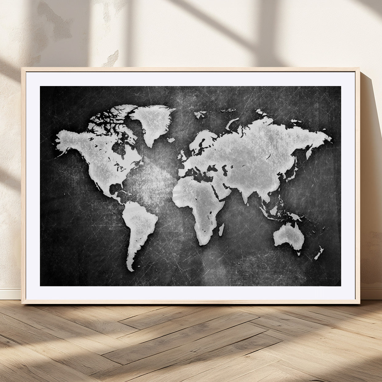 MGC-FP-36x24 - World Map Wall Art Canvas Print – Framed Wall Art for Anniversary Gift or Home Adventure Decor