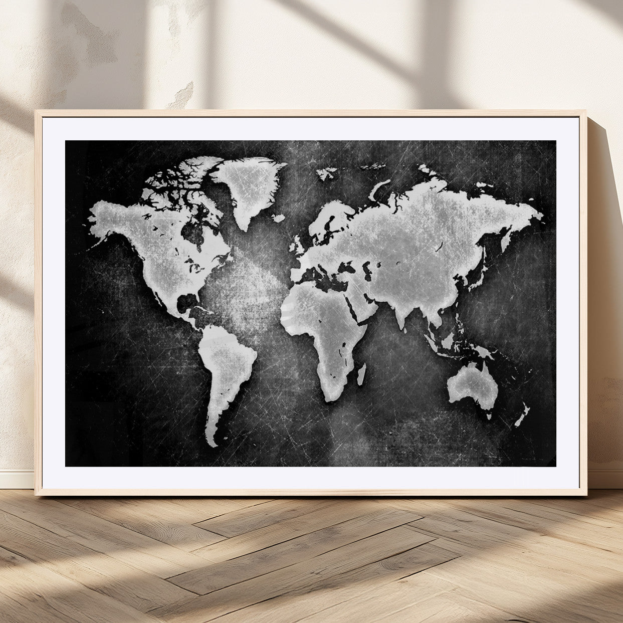 MGC-FP-36x24 - World Map Wall Art Canvas Print – Framed Wall Art for Anniversary Gift or Home Adventure Decor