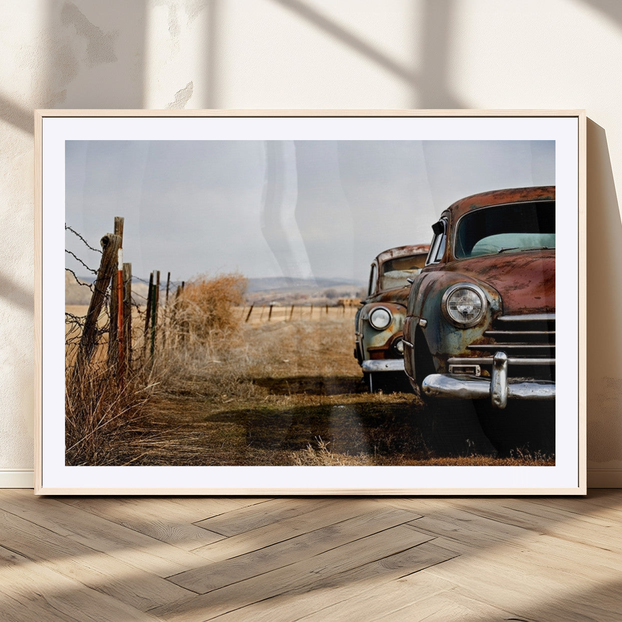 MGC-FP-36x24 - Old Rustic Classic Car Wall Art Canvas Print