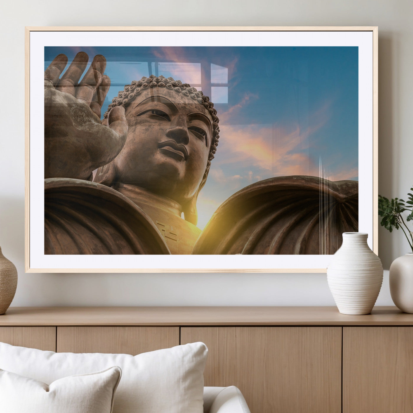 MGC-FP-36x24 - Buddha Statue and Daylight Wall Art, Buddha Statue Wall Art Canvas Print
