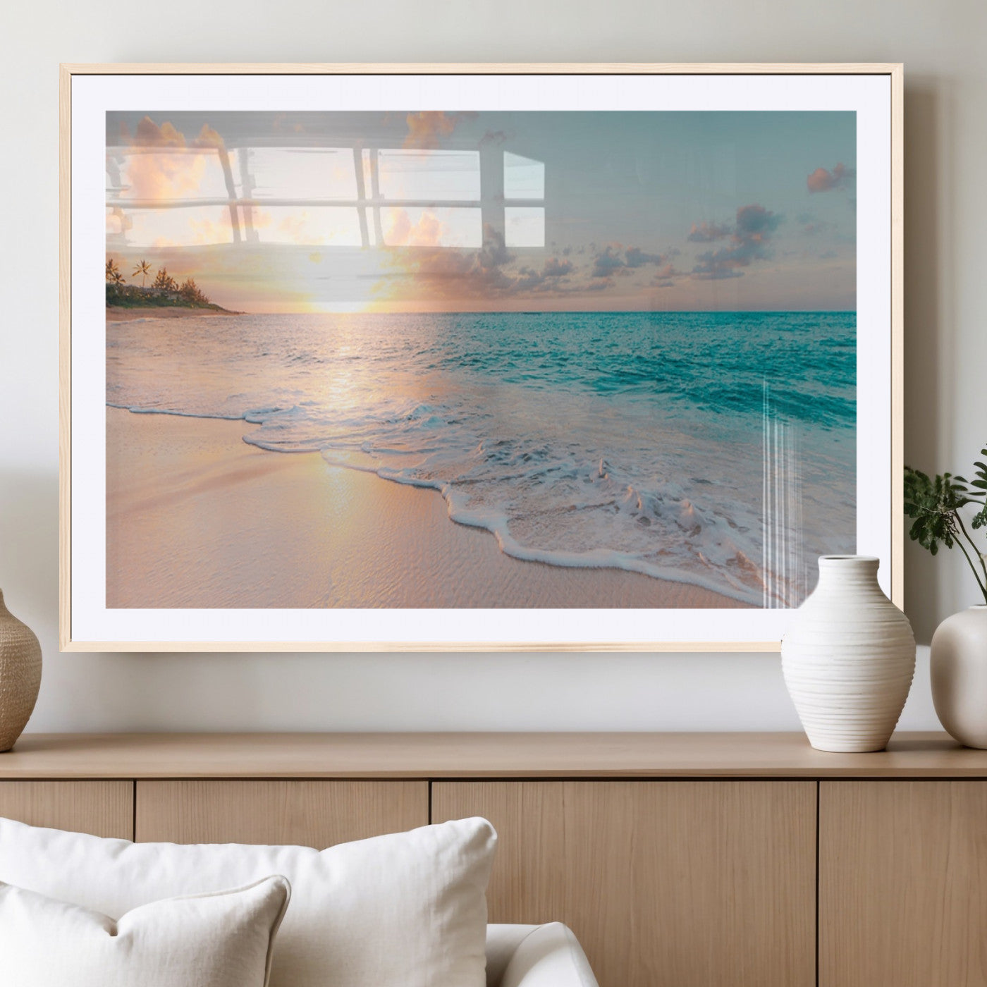 MGC-FP-36x24 - Beach Wall Art - Stunning Ocean Sunset Canvas Print with Coastal Design for Elegant and Relaxing
