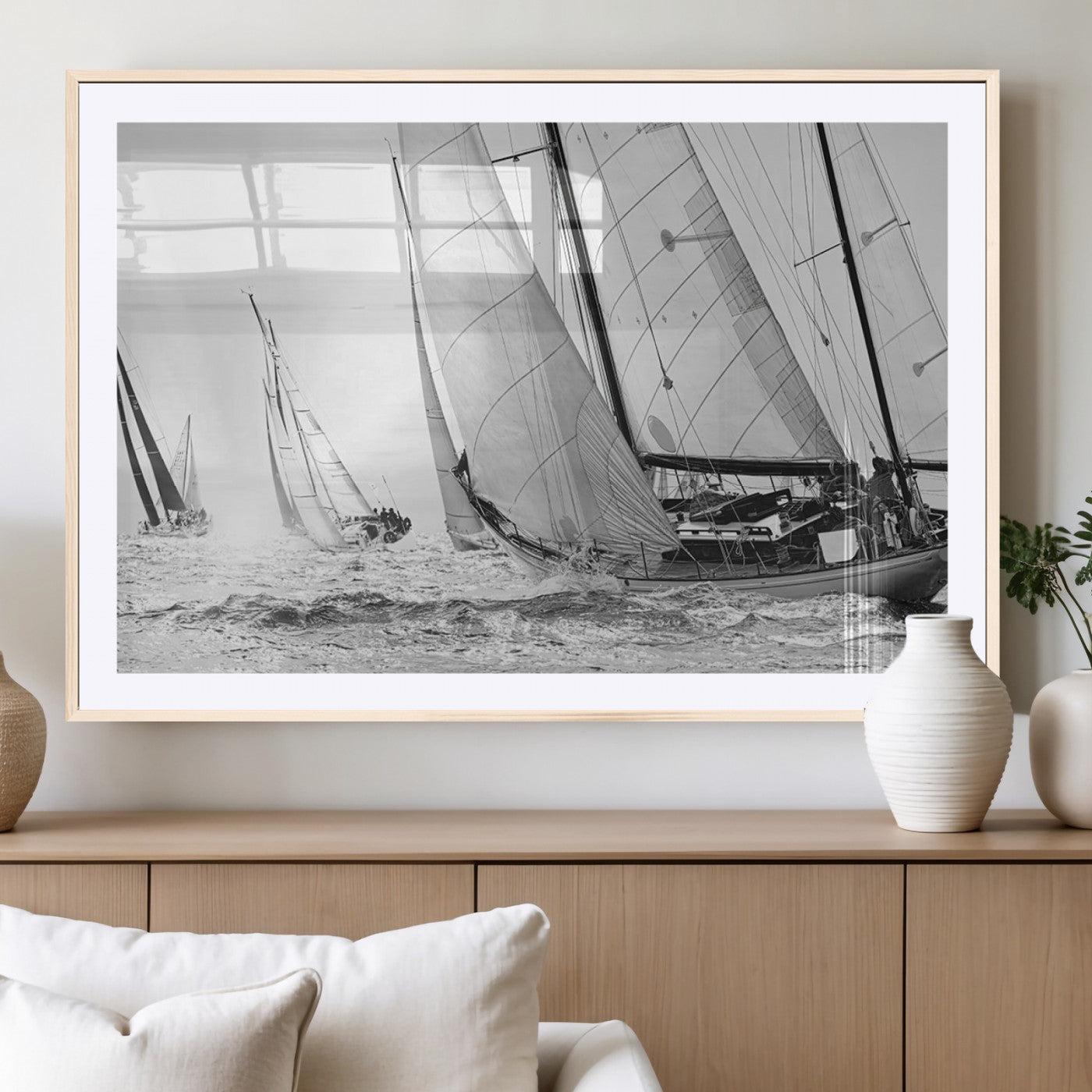 MGC-FP-36x24 - Yacht Sailboat Regatta Canvas Wall Art Canvas Print